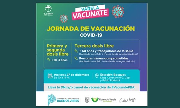 Nuevas jornadas itinerantes de vacunación en Florencio Varela